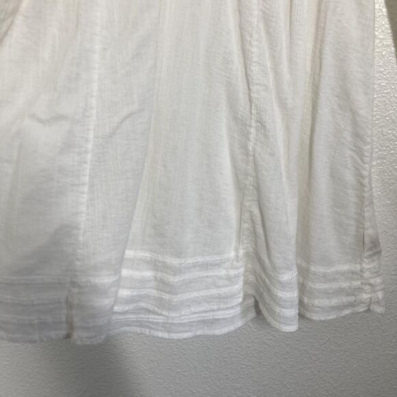 Free People Shirt Womens Large cream Boho Peasant Tunic Embroidered Beaded - Picture 12 of 16